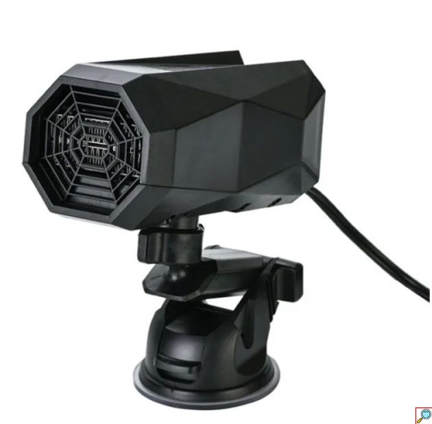 Αερόθερμο & Ανεμιστήρας Αυτοκινήτου 12V 150W – Άμεσο Ξεθάμπωμα Παρμπρίζ - Με Βεντούζα, Plug & Play, Περιστρεφόμενη Βάση 360°, Χειμώνα & Καλοκαίρι
