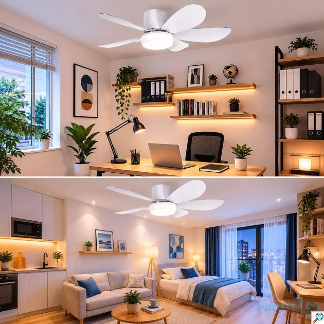 Ανεμιστήρας Οροφής και Φωτιστικό LED 40W με Timer και DC Motor Andowl