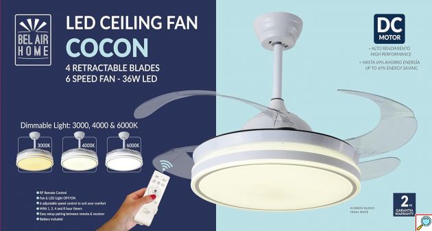 Ανεμιστήρας Οροφής LED 42” με Αναδιπλούμενες Φτερωτές - UNIVERSO