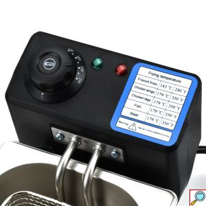 Ανοξείδωτη Επαγγελματική Μονή Φριτέζα 2000W 4L με Καλάθι Τηγανίσματος με Λαβή & Ρυθμιζόμενο Θερμοστάτη - Ασημί 