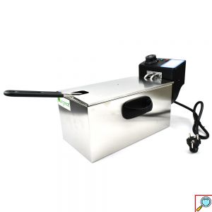 Ανοξείδωτη Επαγγελματική Μονή Φριτέζα 2000W 4L με Καλάθι Τηγανίσματος με Λαβή & Ρυθμιζόμενο Θερμοστάτη - Ασημί 