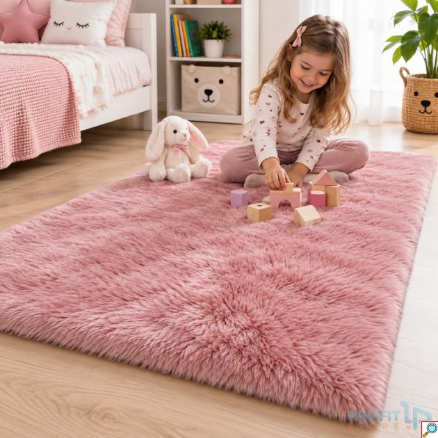 Απαλό Χαλί Εσωτερικού Χώρου 120x180cm – Μονόχρωμο για Σαλόνι & Υπνοδωμάτιο - Αντιολισθητικό, Πλενόμενο σε 4 Χρώματα
