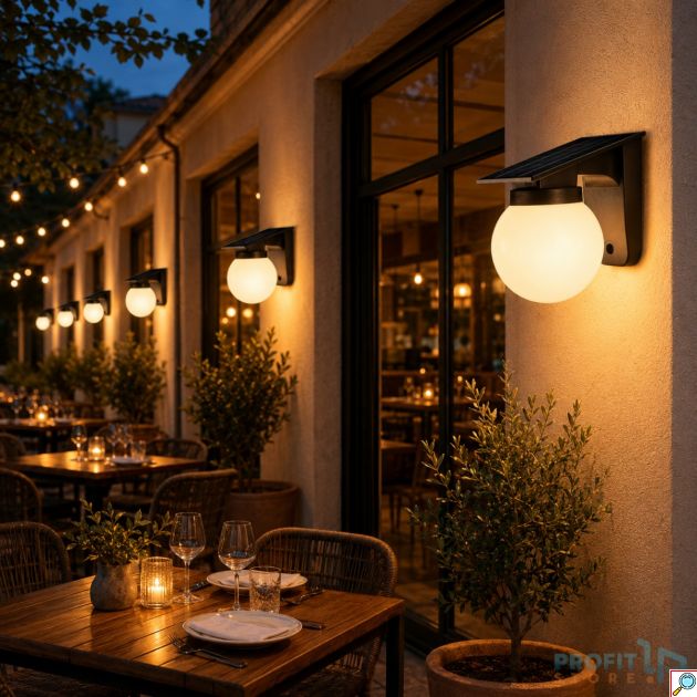 Απλίκα Τοίχου Αδιάβροχη Solar LED Θερμό & Ψυχρό Φως