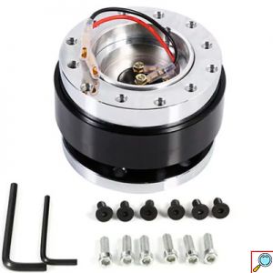Αποσπώμενος Κώνος Τιμονιού με Μηχανισμό Ball-Lock & Fast Detach για Αγωνιστικά Αυτοκίνητα - Μαύρο