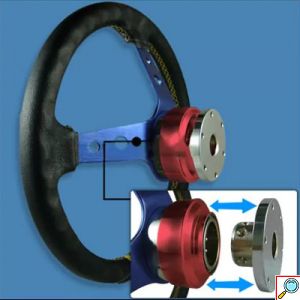 Αποσπώμενος Κώνος Τιμονιού με Μηχανισμό Ball-Lock & Fast Detach για Αγωνιστικά Αυτοκίνητα - Μαύρο