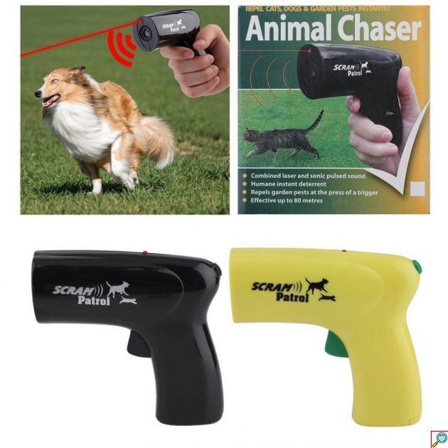 Andowl Ultrasonic Συσκευή Υπέρηχων Απώθησης & Εκπαίδευσης Ζώων Dog Repeller Barking Attack Animal Protecton-Black