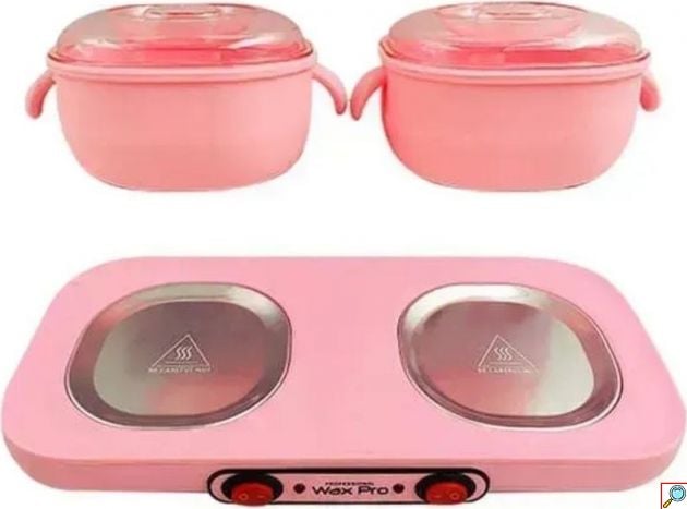 Διπλή Κεριέρα Αποτρίχωσης Wax Pro 100W για Γρήγορη Θέρμανση - 2 Δοχεία Σιλικόνης 400ml, Επαγγελματική Χρήση