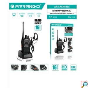 Φορητός Επαγγελματικός Πομποδέκτης με Hands-Free Ακουστικά και Βάση Φόρτισης - Walkie Talkie ARRANGO