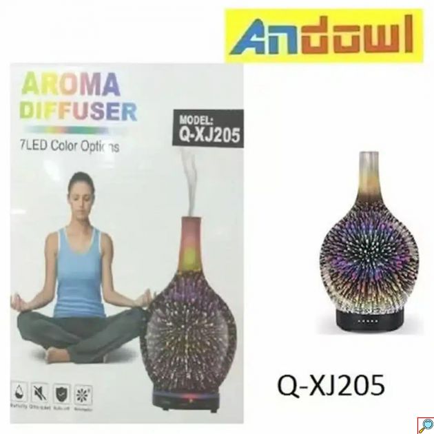Αρωματικό Χώρου με 7 Xρώματα LED 120ml - Συσκευή Αρωματοθεραπείας Andowl