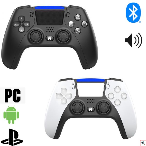 Ασύρματο Bluetooth Χειριστήριο PS4, PS5, PC, Android Phone, με Ηχείο & 4 Προγραμματιζόμενα Πλήκτρα, Wireless Bluetooth Controller P-02