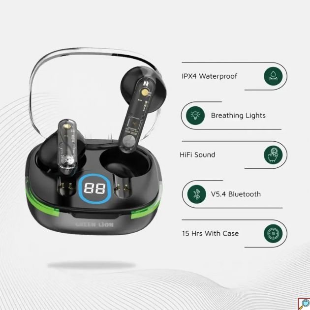 Ασύρματα Ακουστικά Bluetooth με Θήκη Φόρτισης & Οθόνη LED - Ezra