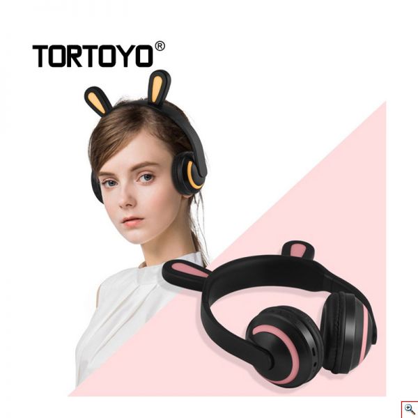 Ασύρματα Ακουστικά με Bluetooth & Φωτισμό - Led Wireless Rabbit Ear Headphones 