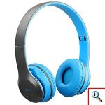 Ασύρματα Ακουστικά Bluetooth με Ενσωματωμένο Μικρόφωνο, FM Radio & Υποδοχή για MicroSD - Wireless BT Over Ear P47, Μπλε