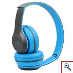 Ασύρματα Ακουστικά Bluetooth με Ενσωματωμένο Μικρόφωνο, FM Radio & Υποδοχή για MicroSD - Wireless BT Over Ear P47, Μπλε