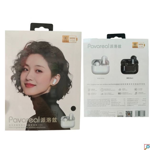 Ασύρματα Bluetooth Ακουστικά Earbuds Με Θήκη Φόρτισης Λευκά Pavareal