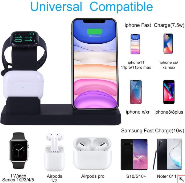 Ασύρματη Βάση Φόρτισης 3 σε 1 LIONAL iPhone & Apple Watch & AirPods - Wireless Charger