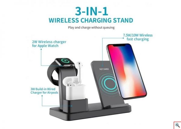 Ασύρματη Βάση Φόρτισης 3 σε 1 LIONAL iPhone & Apple Watch & AirPods - Wireless Charger