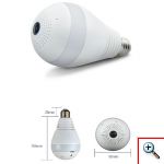 Ασύρματη Κρυφή Κάμερα Λάμπα IP Wifi με Ευρυγώνιο Φακό Fish Eye HD 960p Πανοραμικής Θέασης, Ε27, Αισθητήρα Κίνησης, Ειδοποιήσεις, Μικρόφωνο & Ηχείο