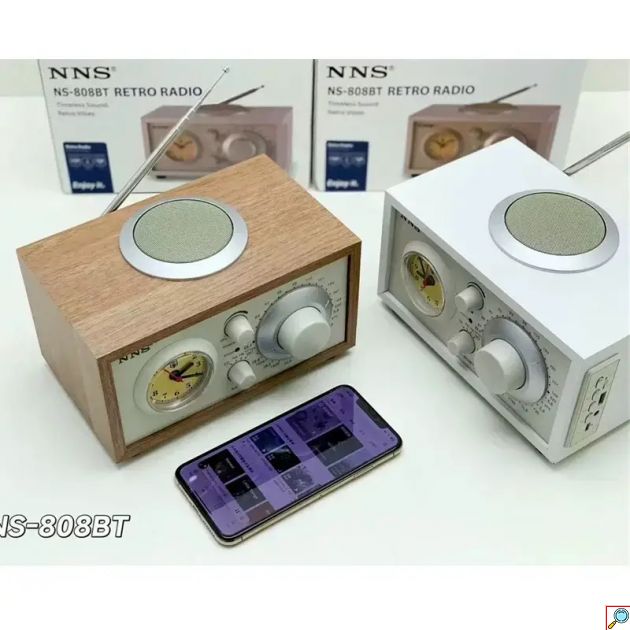 Ασύρματο Φορητό Retro Ραδιόφωνο με Bluetooth, USB, TF & Ρολόι - Επαναφορτιζόμενο