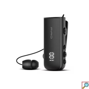Ασύρματο Handsfree Ακουστικό Bluetooth Firo με Αναδιπλούμενο Καλώδιο, Δόνηση & Ένδειξη Μπαταρίας – Μαύρο