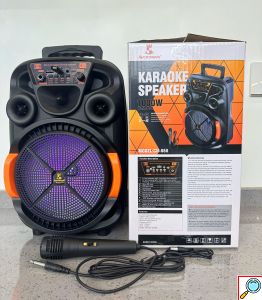 Ασύρματο Ηχείο Bluetooth Karaoke με Ενσύρματο Μικρόφωνο και Φωτισμό LED