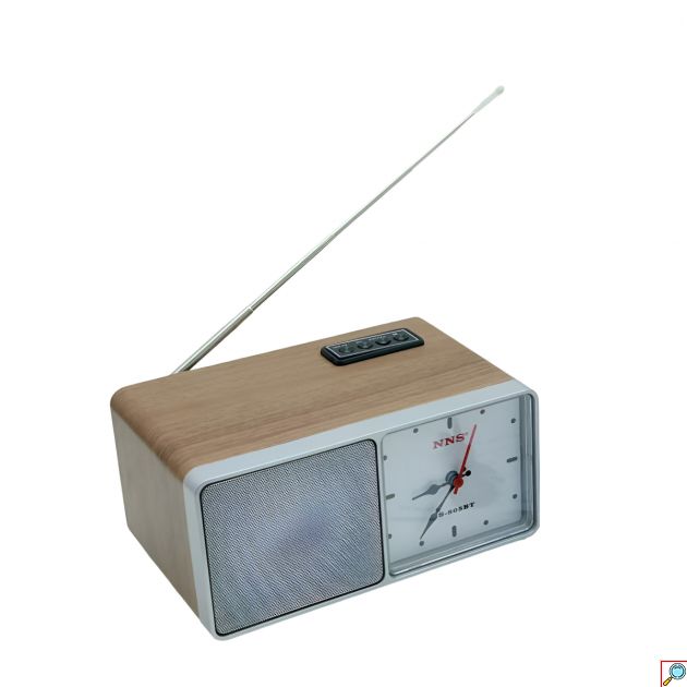 Ασύρματο Ηχείο Bluetooth με FM Ραδιόφωνο & Ρολόι – USB,TF - Retro Ξύλινος Σχεδιασμός