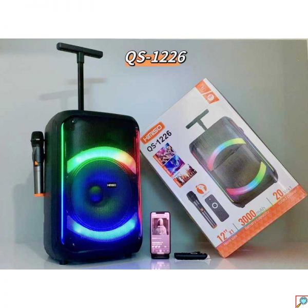 Ασύρματο Ηχείο Party Bluetooth με RGB Φωτισμό & Ασύρματο Μικρόφωνο QS-1226