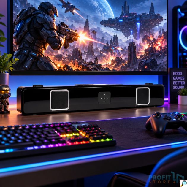 Ασύρματο Ηχείο Soundbar 120W – Bluetooth 2.1 με LED Φωτισμό - Δυνατό Μπάσο, Πολλαπλές Συνδέσεις, Ιδανικό για Ταινίες & Gaming