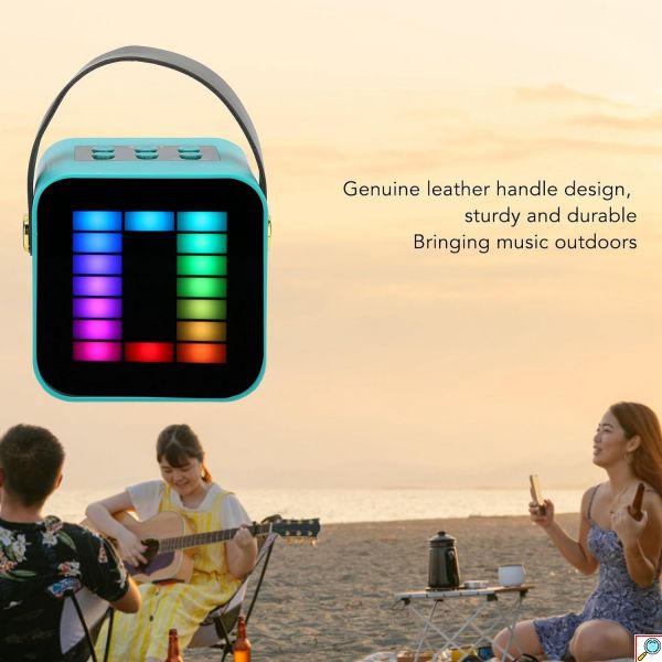 Φορητό Ηχείο Ηχοσύστημα Bluetooth Καραόκε με Ασύρματο Μικρόφωνο Bluetooth Λειτουργία Εγγραφής Ήχου Γαλάζιο
