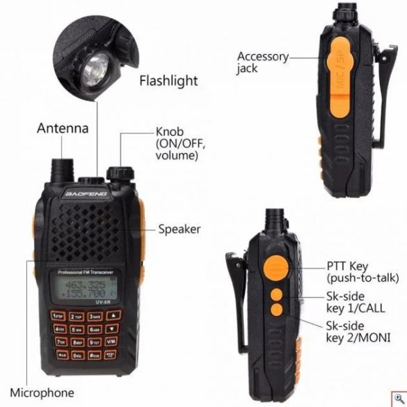 2 Ασύρματοι Φορητοί Πομποδέκτες Walkie Talkie Αμφίδρομη Eνδοεπικοινωνία Two Way Audio UHF VHF Pofung