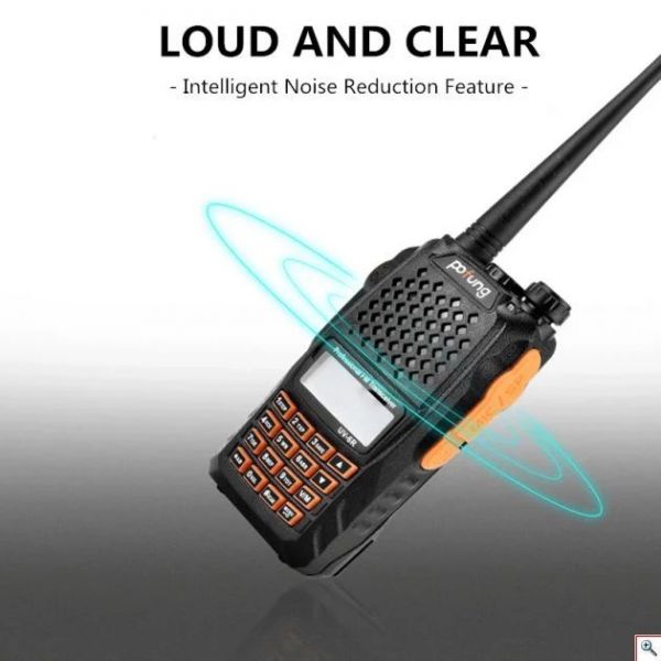2 Ασύρματοι Φορητοί Πομποδέκτες Walkie Talkie Αμφίδρομη Eνδοεπικοινωνία Two Way Audio UHF VHF Pofung