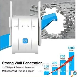 Ασύρματος Ενισχυτής Σήματος Wifi Extender 1200 Mbps Dual Band 2.4G & 5G με WPS
