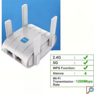 Ασύρματος Ενισχυτής Σήματος Wifi Extender 1200 Mbps Dual Band 2.4G & 5G με WPS