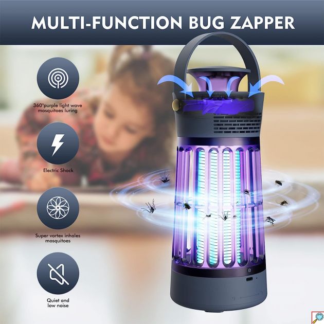 Αθόρυβος LED Εξολοθρευτής Εντόμων Andowl 10W με USB Θύρα, UV Φωτισμό & Ανεμιστήρα 