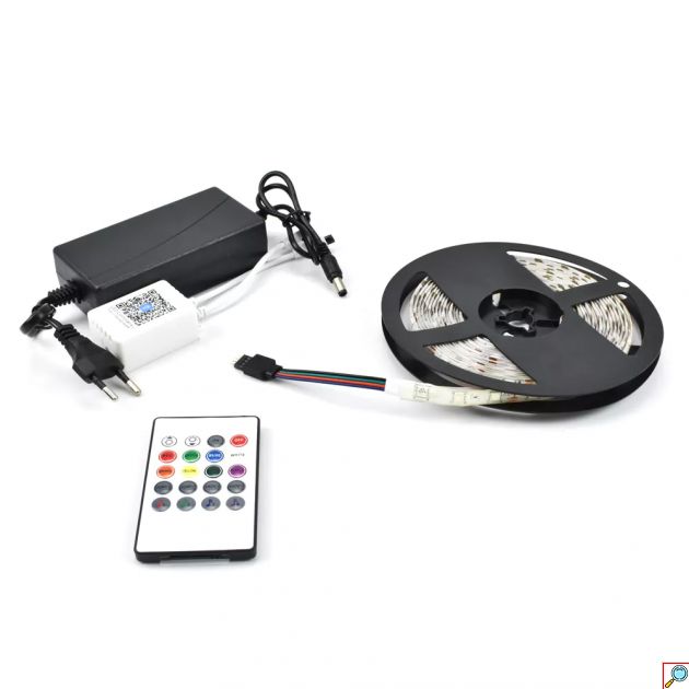 Αυτοκόλλητη Διακοσμητική Ταινία LED RGB 5m με Ηχητική Λειτουργία, Bluetooth & Τηλεχειριστήριο Andowl