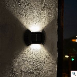 Αυτόνομα Αδιάβροχα Ηλιακά Φωτιστικά LED Τοίχου με Ενσωματωμένο Φωτοκύτταρο & Αυτόματη Λειτουργία την Νύχτα, ΣΕΤ 4 Τεμαχίων, OΕΜ