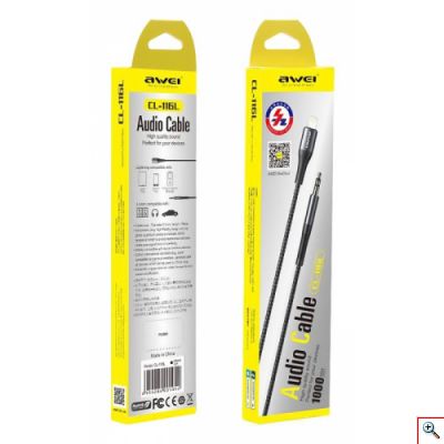Καλώδιο Φόρτισης Awei USB Type-C σε 3.5mm CL-116L, 1m, Μαύρο