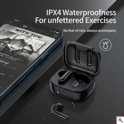 Bluetooth Ακουστικά TWS HiFi Sound με Θήκη Φόρτισης Awei T36- Black