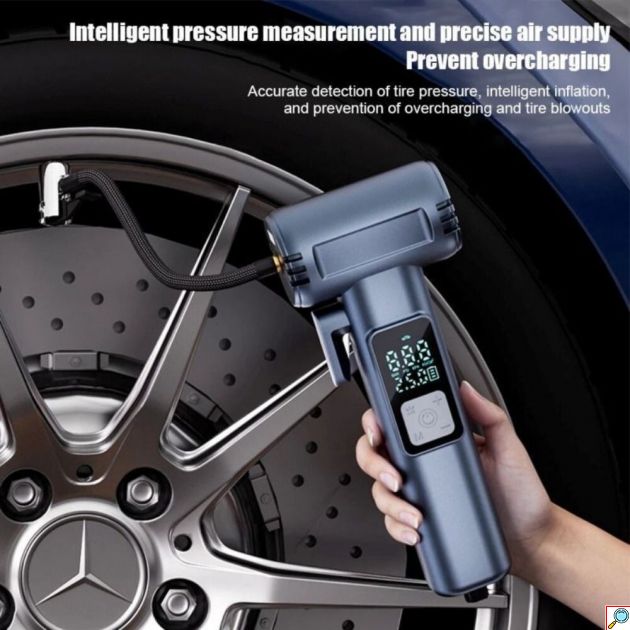 Τρόμπα Αυτοκινήτου 150PSI - Επαναφορτιζόμενη, με Power Bank και Εργαλεία Απεγκλωβισμού 12V