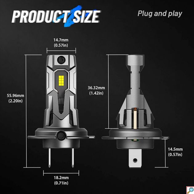 Λάμπες Αυτοκινήτου LED NovSight – Ισχυρός Φωτισμός 12000LM 6500K, Αδιάβροχες IP68