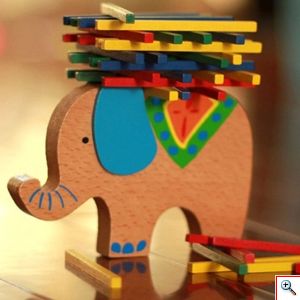 Ξύλινο παιχνίδι ισορροπίας Ελέφαντας - Balance Beam 