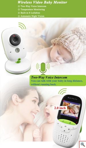 Ασύρματη Ενδοεπικοινωνία Μωρού 2″ με Νανουρίσματα και Κάμερα Νυχτός - Wireless Baby Monitor 