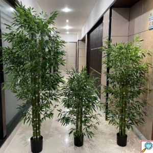 120cm Τεχνητό Διακοσμητικό Φυτό Μπαμπού σε Γλάστρα