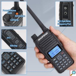 Ισχυρός Ασύρματος Πομποδέκτης 10W έως 10km UHF/VHF Dual Band 128 Κανάλια με Οθόνη, Φακό - Two Way Radio Tranceiver