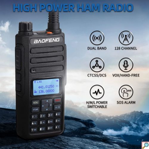 Ισχυρός Ασύρματος Πομποδέκτης 10W έως 10km UHF/VHF Dual Band 128 Κανάλια με Οθόνη, Φακό - Two Way Radio Tranceiver
