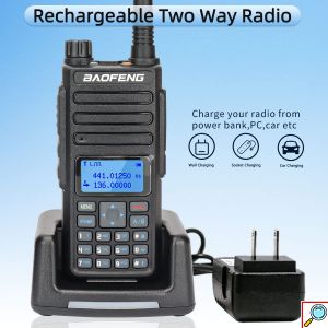 Ισχυρός Ασύρματος Πομποδέκτης 10W έως 10km UHF/VHF Dual Band 128 Κανάλια με Οθόνη, Φακό - Two Way Radio Tranceiver