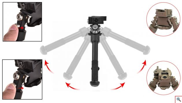 Πτυσσόμενο Δίποδο - Βάση Όπλου Ράγας Picatinny 21mm - Tactical Rifle Bipod Stand