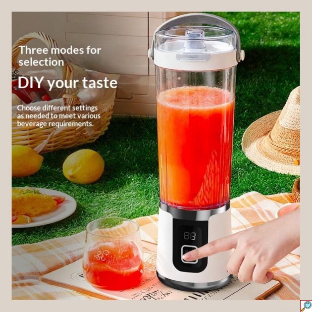Φορητό Blender Επαναφορτιζόμενο 700ml – Αποχυμωτής για Smoothies & Χυμούς - 3 Προγράμματα, Θρυμματισμός Πάγου, USB-C