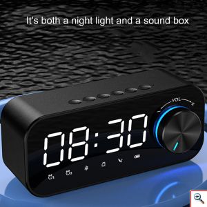 Bluetooth Ψηφιακό Ρολόι Ηχείο με Ξυπνητήρι, Στερεοφωνικό Ήχο, Νυχτερινό Φως & Πολλαπλή Αναπαραγωγή, Επιτραπέζιο - Andowl Q-YX126 Πετρόλ