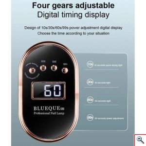 Blueque® V8 Επαγγελματικό Φουρνάκι Νυχιών Αποσπόμενο Ψηφιακό UV/36LED 168W - Professional Manicure Phototherapy Nail Gel Dryer - 631217